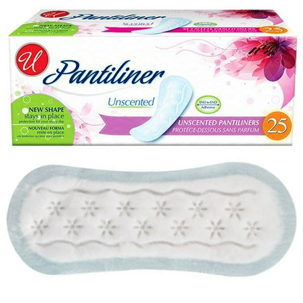 25 Ct Panty Liners Unscented Pantiliner Light Extra Protection Underwear No Odor