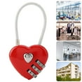 thumbnail image 3 of Candado de Pareja en forma de Corazón, Candado Con Código de 3 Dígitos Candado de Aleación de Zinc para Maletas Candado de Combinación para Gimnasio, Mochila, Maleta, 3 of 7