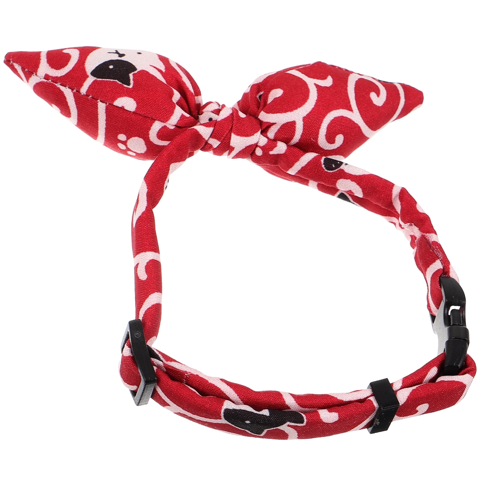 COMPUKAS Adjustable Red Bowtie Pet Collar with Decorative Neck Chain Comfortable and Stylish for Cats and Dogs