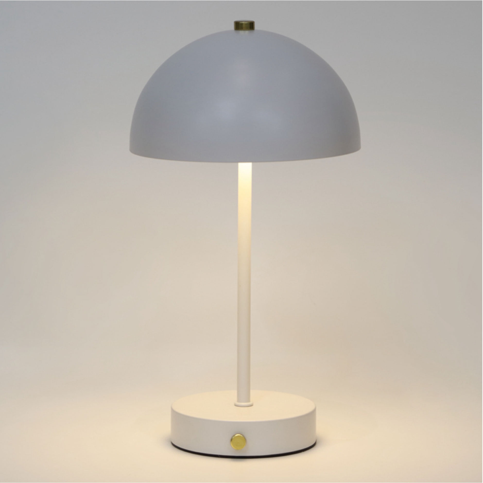 Mainstays Dome Table Lamp, White with Gold Accents