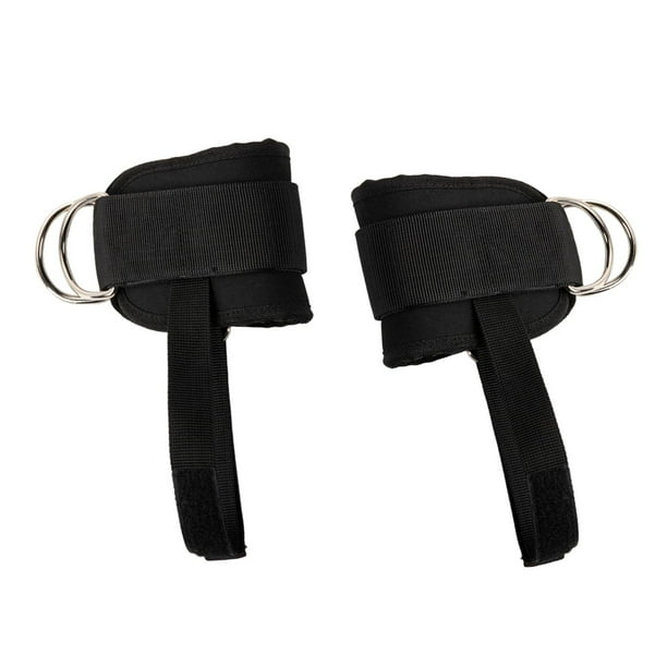 2 piezas Máquina de cable Correas de tobillo Tobillo Correa de tobillo para el gimnasio Atrenamiento de glúteos Abductores de cadera Extensión de la Negro