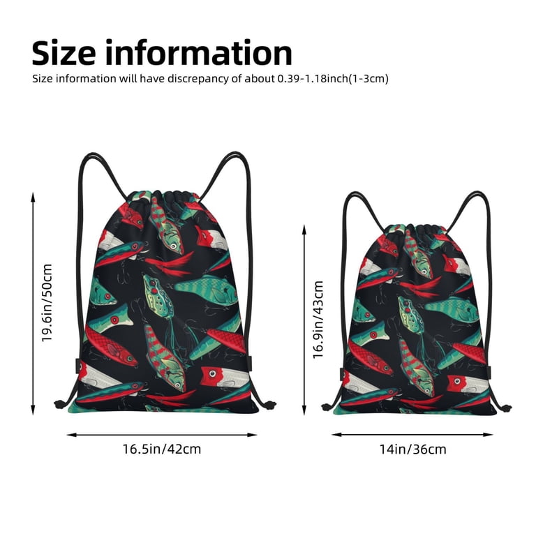 Drawstring Backpack - Fishing Lure Splash Proof Small  display picture 2