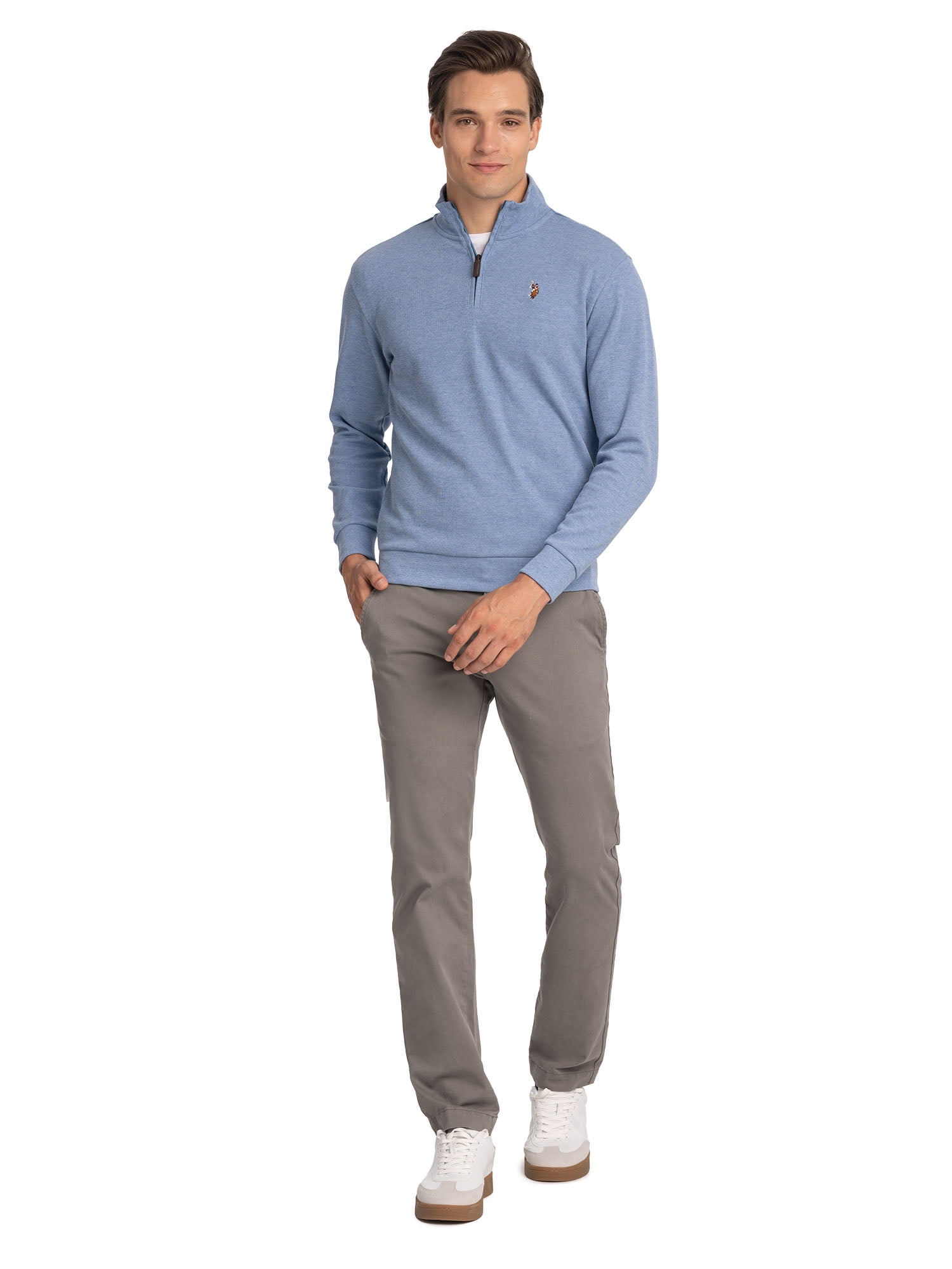 U.S. Polo Assn. Men's Quarter Zip Flatback
