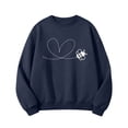 thumbnail image 4 of Kids Valentine Day Shirt | Girls Valentine Sweatshirt Heart Print | Cute Valentine Outfit French Terry Crewneck - Navy, Pink, White, Hot Pink,Size 9-10 T, 4 of 6