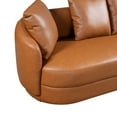 thumbnail image 4 of Perten Japandi Style Mid-Century Modern Living Room Leather Sofa in Cognac Tan, 4 of 6
