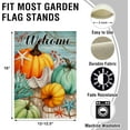 thumbnail image 2 of Welcome Fall Pumpkin Small Decorative Garden Flag, Autumn Beach Coastal Coral Leaves Yard Lawn Outside Decor, Thanksgiving Nautical Crab Starfish Outdoor Home Decoration Double Sided 12.5 x 18, 2 of 6