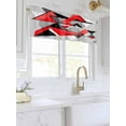 thumbnail image 3 of Valances for Windows Triangle Color Block Rod Pocket Cafe Window Treatments Valance Curtains for Kitchen Bathroom Laundry Basement Windows 42"x18", 3 of 9