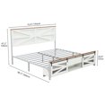 thumbnail image 2 of Dextrus Artisan King Bed Frame with Concealed Storage and Sliding Barn Door, Quiet Metal Slat Support, No Box Spring Required, White, 2 of 6