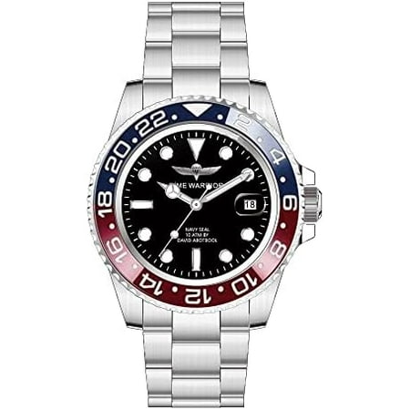 Mens Pro Diver 200 Meters NH35 Automatic Movement Diving Watch  Sapphire Glass Red and Blue Ceramic GMT Bezel