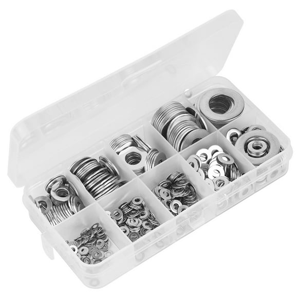 Washers For Bolts, 580pcs Stainless Steel Washer Flat Washers Metal Washers M2M2.5M3M4M5M6M8M10M12 Screw Nut Flat Gasket Set