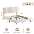 thumbnail image 3 of Upholstered Platform Bed Frame – Adjustable Headboard – Heavy-Duty Wood Slat Support – Noise-Free, Easy Assembly – No Box Spring Needed – Modern Bedroom – Color: Beige, Size: Full, 3 of 8