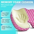 thumbnail image 5 of Premium Polka Pattern Memory Foam Seat Cushion Ergonomic Chair Pad for Office Chair, Car, Airplane & Bleachers Sciatica, Tailbone Hip & Back Pain Relief - Chair Cushion for Long Office Workers., 5 of 5