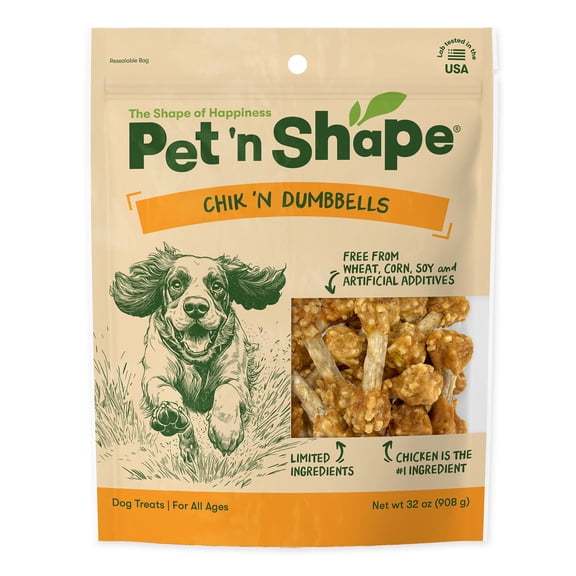 Pet 'n Shape Chik 'n Rice Dumbells - Natural Dog Treats, Chicken, 2 Pounds