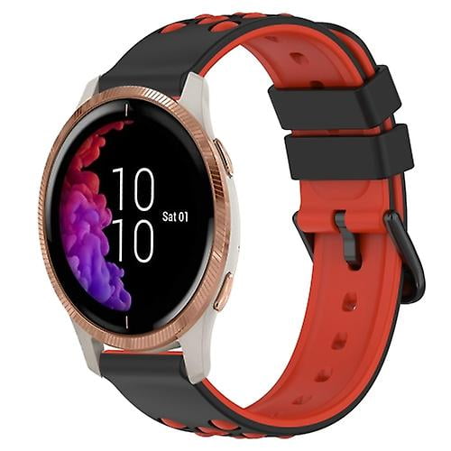 For Garmin Venu 20mm Two-color Porous Silicone Watch Band