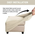 thumbnail image 3 of Yumcute Slipcovers, Folding Storage Stool Furniture Protector, Small Checks Jacquard, Beige, 3 of 11