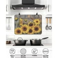 thumbnail image 5 of Stove Top Covers for Electric Stove 24x21 Inches, Sunflower Heat Insulation Fireproof Glass Cooktop Protector, Spring Yellow Floral Rustic Butterfly Wood Grain Countertop Stovetop Cover for Kitchen, 5 of 8