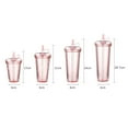 thumbnail image 6 of Yesbay Leak-proof Iced Coffee Cup Reusable Straight Pipette Cup with Built-in Straws Double Wall Insulated Iced Coffee Tumbler Cartoon Drinking Cup, 6 of 8
