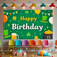 thumbnail image 4 of Green Themed Happy Birthday Banner with Shamrock Balloon Decorations Irish Party Elements Photography Props Backdrop Party Decorations Birthday Celebration St Patrick Day Party Supplies, 4 of 7