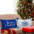 thumbnail image 6 of Christmas Lumbar Throw Pillow Covers 12x20 Set of 4, Merry Christmas Winter Xmas Snowflake Decorative Holiday Cushion Pillow Cases 12 x 20 for Indoor Farmhouse Home Room Couch Decor (Blue), 6 of 6