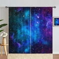 thumbnail image 2 of Galaxy Space Curtains W52 x L84 Inch Kids Blue Nebula Star Constellation Planet Universe Starry Stars Rod Pocket Print Pattern Window Drapes for Boys Girls Teen Bedroom Playroom 2 Panels, 2 of 6