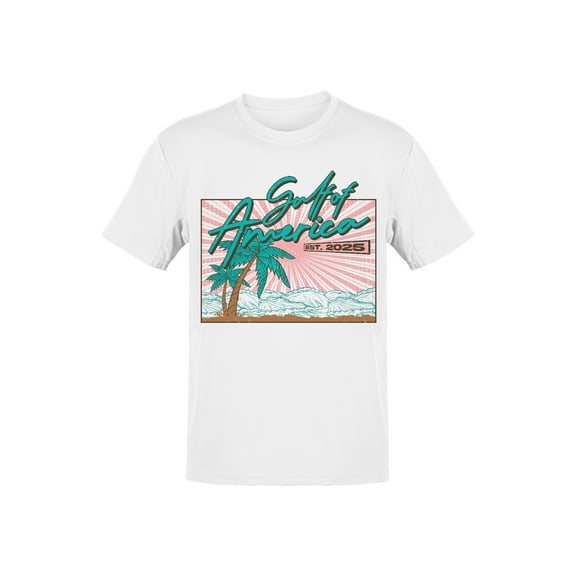 Vibrant Retro Coastal Design Men's T-shirt