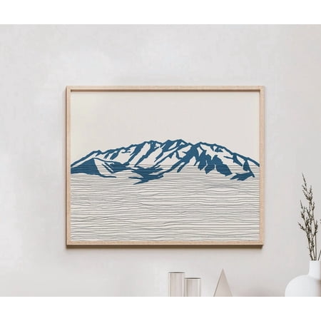Mount Timpanogos Art Print Wasatch Mountain Range Utah Mount Timpanogos Outline / Silhouette Wall Art Travel