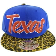 City Hunter Texas Men's Adjustable Snapback Baseball Caps (Royal/Red Leopard)