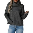 thumbnail image 3 of Wiyuqeen Womens Turtleneck Sweaters Long Sleeve Drop Shoulder Crop Pullover Solid Loose Fit Knit Sweaters Fall Sweaters for Ladies, 3 of 7