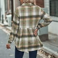 thumbnail image 7 of Feancey Women's Button Down Shirts Long Sleeve Plaid Shacket Lightweight Casual Gingham Shirt Dressy Trendy Going Out Blouses with Pockets Green XL, 7 of 7