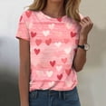 thumbnail image 2 of COMVALUE Plus Size Short Sleeve Tops for Women Bow Graphic Crewneck Casual Cute Shirts (Pink, M), 2 of 8