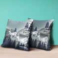 thumbnail image 4 of 28x28 Gray Blue Deer Blown Seam Broadcloth Animal Print Throw Pillow, 4 of 5