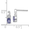 thumbnail image 2 of Primal Silver Sterling Silver Rhodium Plated Diamond Tanzanite Oval Post Earrings, 2 of 4
