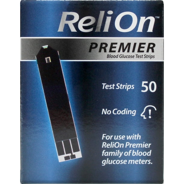 ReliOn Premier Blood Glucose Test Strips, 50 Ct