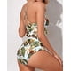 thumbnail image 5 of Women Two Piece Swimsuits High Waisted Ruffle Flounce Bikini V Neck Tummy Control Bathing Suit Green Leaves (M WD.WDQZL ropa, 5 of 6