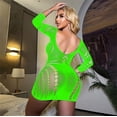 thumbnail image 4 of Helii Womens Sheer Fishnet Dress Mesh Exotic Mini Dress Striped Hollow Out Bodycon Mini Dress Three Quarter Sleeve Clubwear Party Dress Short Stretchy See Through Dress 6 Color Pack, 4 of 4