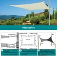 thumbnail image 4 of Lehood 300D Oxford Waterproof Rectangle Ivory Sun Shade Sail | UV-Resistant Custom Sizes | Includes 4x5ft Ropes | Heavy-Duty Backyard, Camping, Pool Canopy, 4 of 7