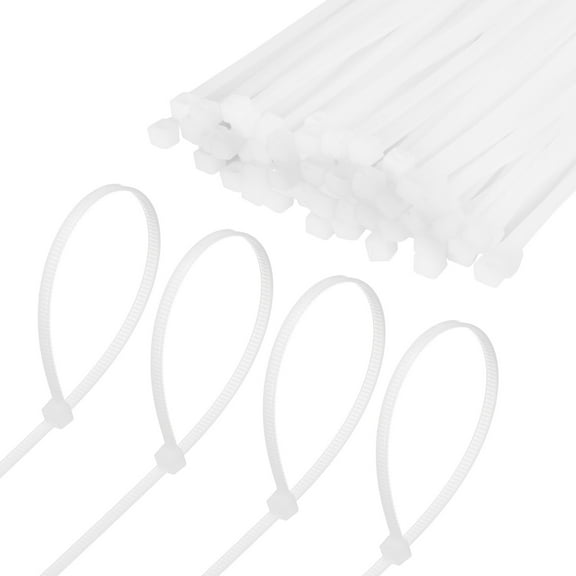 Uxcell 100-Pack Nylon Zip Ties 6 Inch 40 Lbs Self-Locking Cable Zip Ties for Indoor Outdoor Home Office White