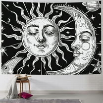 Shiartex Wall Tapestry Black and White - Aesthetic Tapestry Wall Hanging Moon Tapestry as Wall Art for Bedroom, Living Room, Dorm Decor Multi Size Painting
