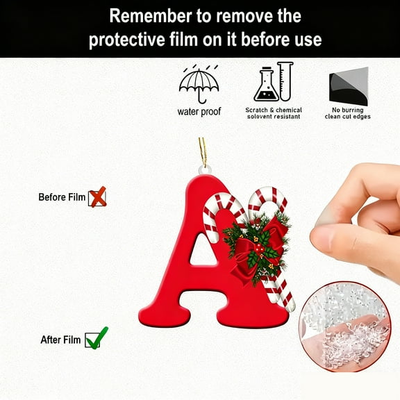 Cheapark 26 Letters Christmas Tree Pendants - Personalized Custom Ornaments, Alphabet Decor for Xmas Trees, Unique Festive Home Decorations for Holiday Seasons