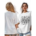 thumbnail image 6 of Women's T-Shirt She Believed She Could So Did Simplle Short Sleeve Casual Tee Classic Crew Neck T Shirt for Women White, XL, 6 of 7