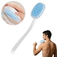 thumbnail image 2 of 1pcs Plastic Back Scrubber with Soap Reservoir,Detachable Shower Brush,Face Scrubber,2 in 1 Long Handle Body Brush,Exfoliating Massage for Hard-to-Reach Back,Quick-Drying, 2 of 2