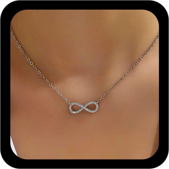 Boho Cz Infinity Pendant Necklace Gold Crystal Infinity Necklace Figure Eight Necklaces Friendship Symbol Necklaces Jewelry for Women