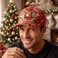 thumbnail image 7 of GrmtClth Snowman Christmas Baseball Cap Printed Trucker Hat Cute Winter Holiday Costume Accessory Adjustable Red Dad Hat for Adults Festival Wear, 7 of 7