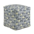 thumbnail image 2 of Weston Home Dinant Upholstered Square Pouf Ottoman, Multicolored Diamond Pattern Fabric, 2 of 5