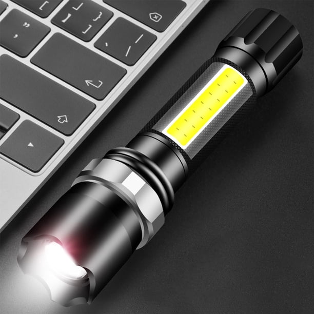 Fiudx Linterna Led de 1000 Lúmenes, Superbrillante, Recargable con 4 Modos de Iluminación, con Zoom, Resistente Al Agua Ipx6, Largo Alcance, Ideal para Actividades Al Aire Libre, Batería de 1600 Mah.