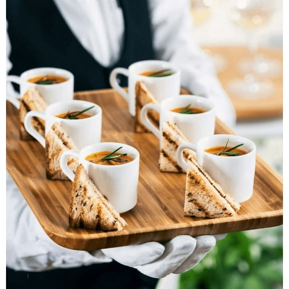 WILMAX BAMBOO SET of Rectangle Platters (13" X 9" SET OF 3)