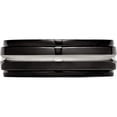 thumbnail image 3 of Stainless Steel Polished Black Ip-Plated 8mm Ridged Edged Band (Size 10) Made In China sr579-10, 3 of 5