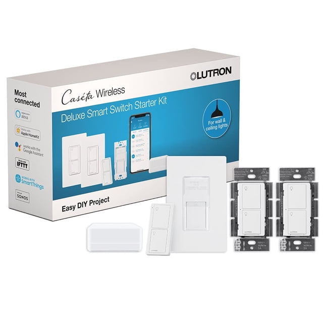 Kit de interruptores inteligentes Lutron Caseta Original, 2 interruptores de luz