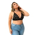 thumbnail image 6 of qolati Lace Bralette Bra for Women Lightweight Wireless Deep V Neck Bralettes Plus Size Non Padded Everyday Bras,Black,XXL, 6 of 9