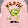 thumbnail image 3 of Monsters Inc. - Mike Yeah Maybe - Toddler & Youth Girls Raglan Graphic T-Shirt, 3 of 5